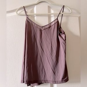 Lululemon Mauve Dusty Purple Tie back mesh lined tank top - like new!